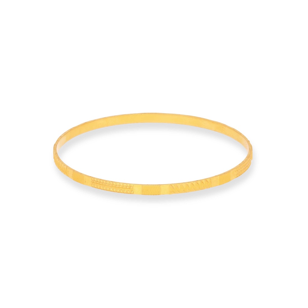 Classic Matte Finished And Detailed 22KT Gold Bangles