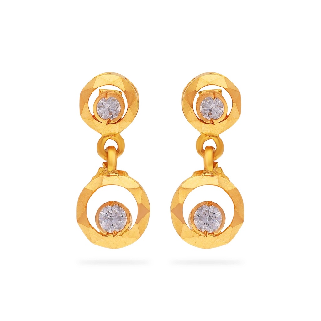 Gorgeously Detailed And Studded 22KT Gold Drops