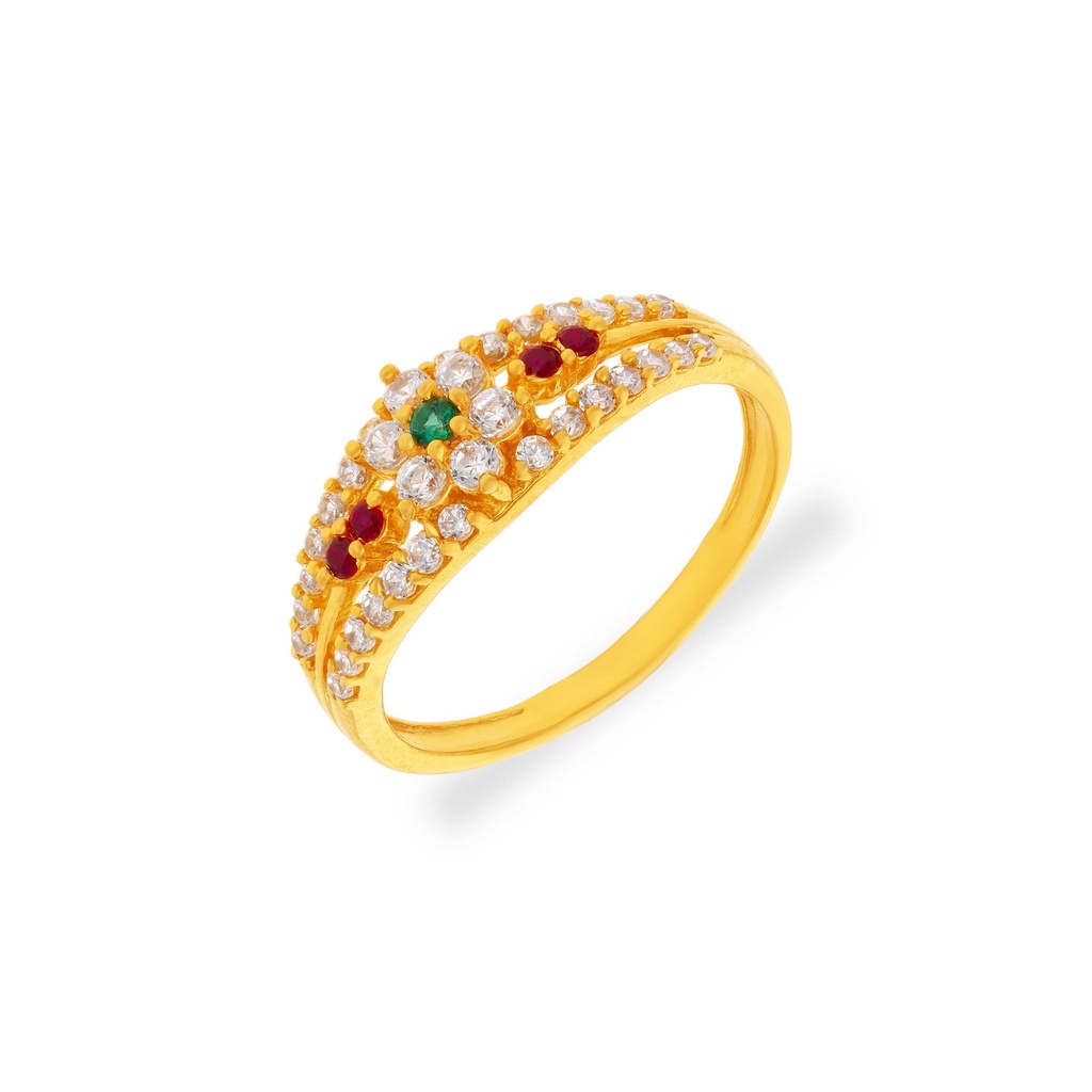 Premium Gorgeously Detailed And Studded 22KT Gold Ring