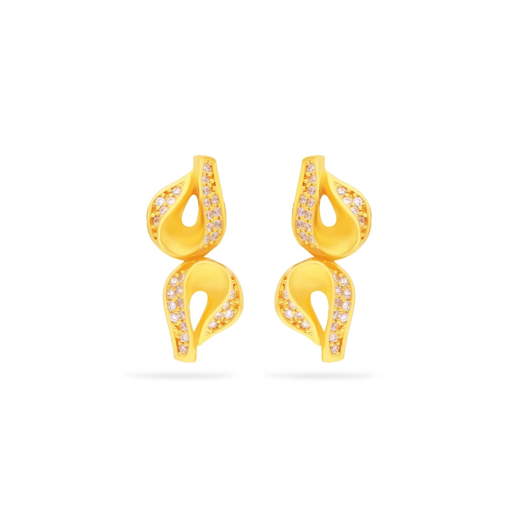 Premium Gorgeously Detailed And Studded 22KT Gold Studs