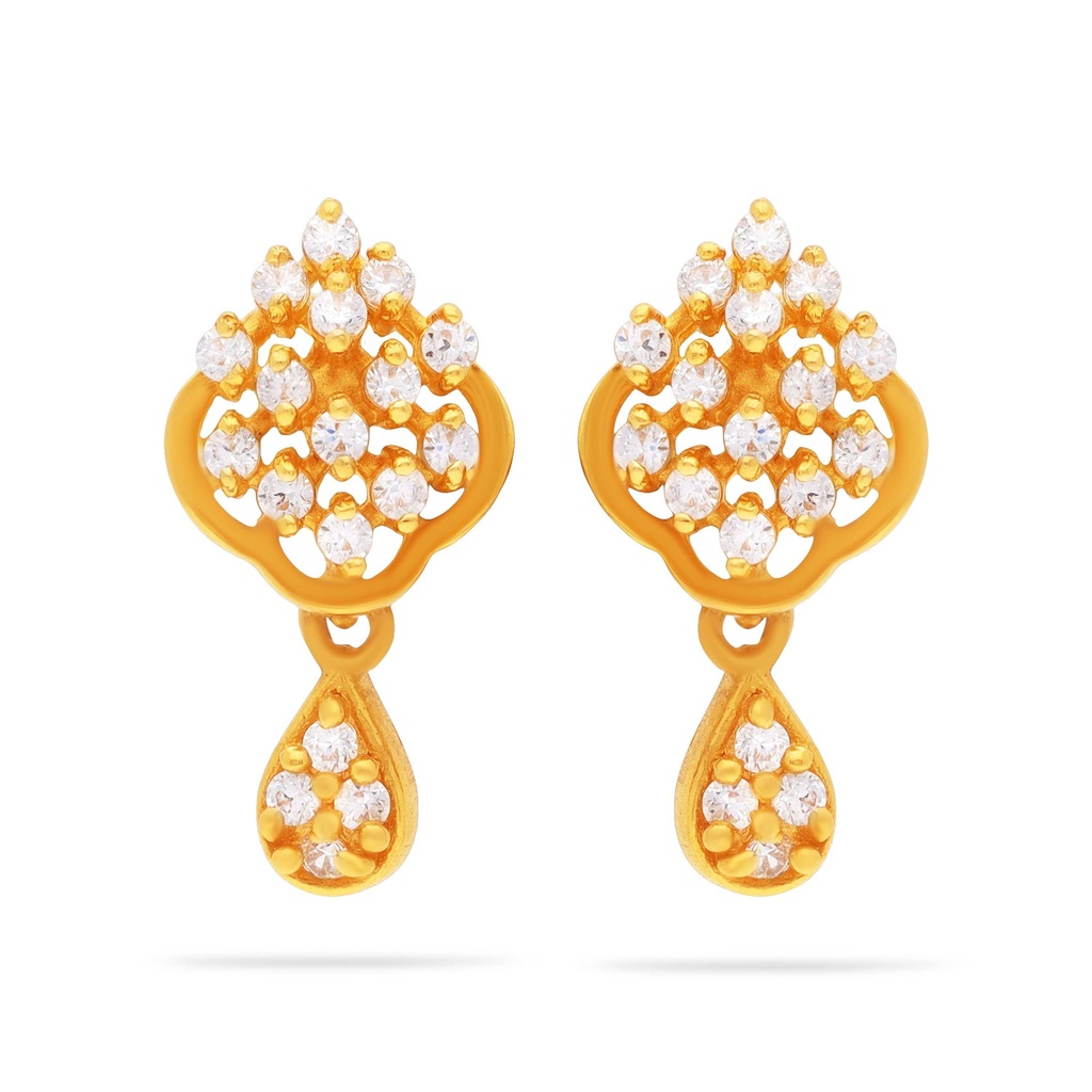 Premium Gorgeously Detailed And Studded 22KT Gold Studs