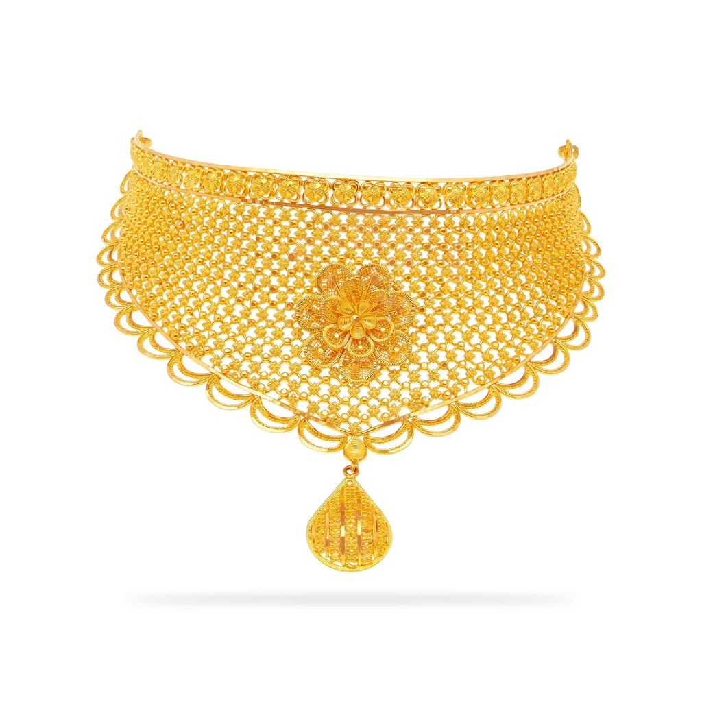 Traditionally Crafted And Detailed 22KT Gold Choker