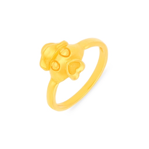 Classic Matte Finished And Detailed 22KT Gold Ring 