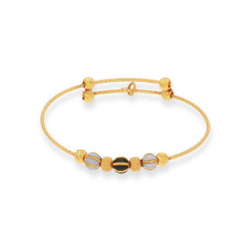 Fancy Enamel Worked And Detailed 22KT Gold Bangles 