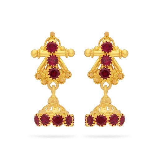 Gorgeously Detailed And Studded 22KT Gold Drops
