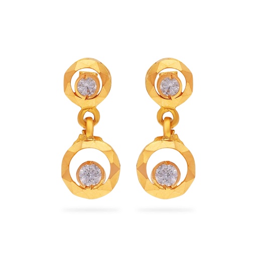Gorgeously Detailed And Studded 22KT Gold Drops