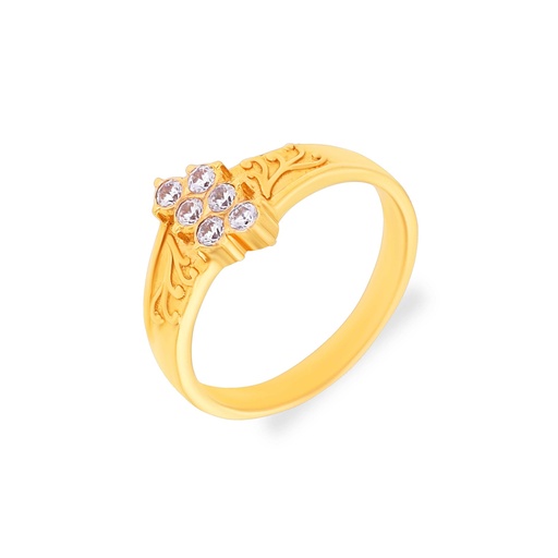 Gorgeously Detailed And Studded 22KT Gold Ring