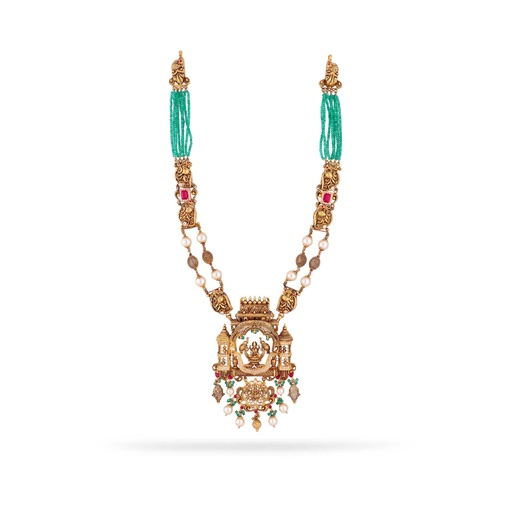 Premium Antique Finished And Studded 22KT Gold Fancy Chain