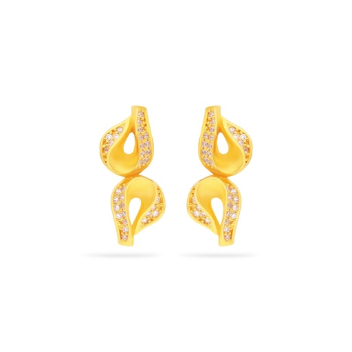 Premium Gorgeously Detailed And Studded 22KT Gold Studs