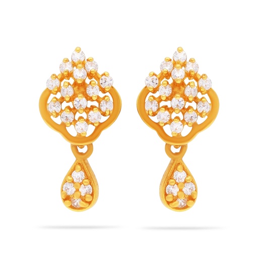 Premium Gorgeously Detailed And Studded 22KT Gold Studs