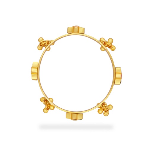 Traditionally Crafted Floral Pattern Silver Bangle